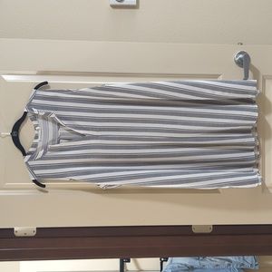 Lush black and off-white striped tank dress